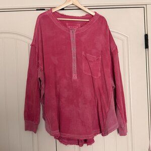 FreePeople Oversized Double-Gauze Top, Size L